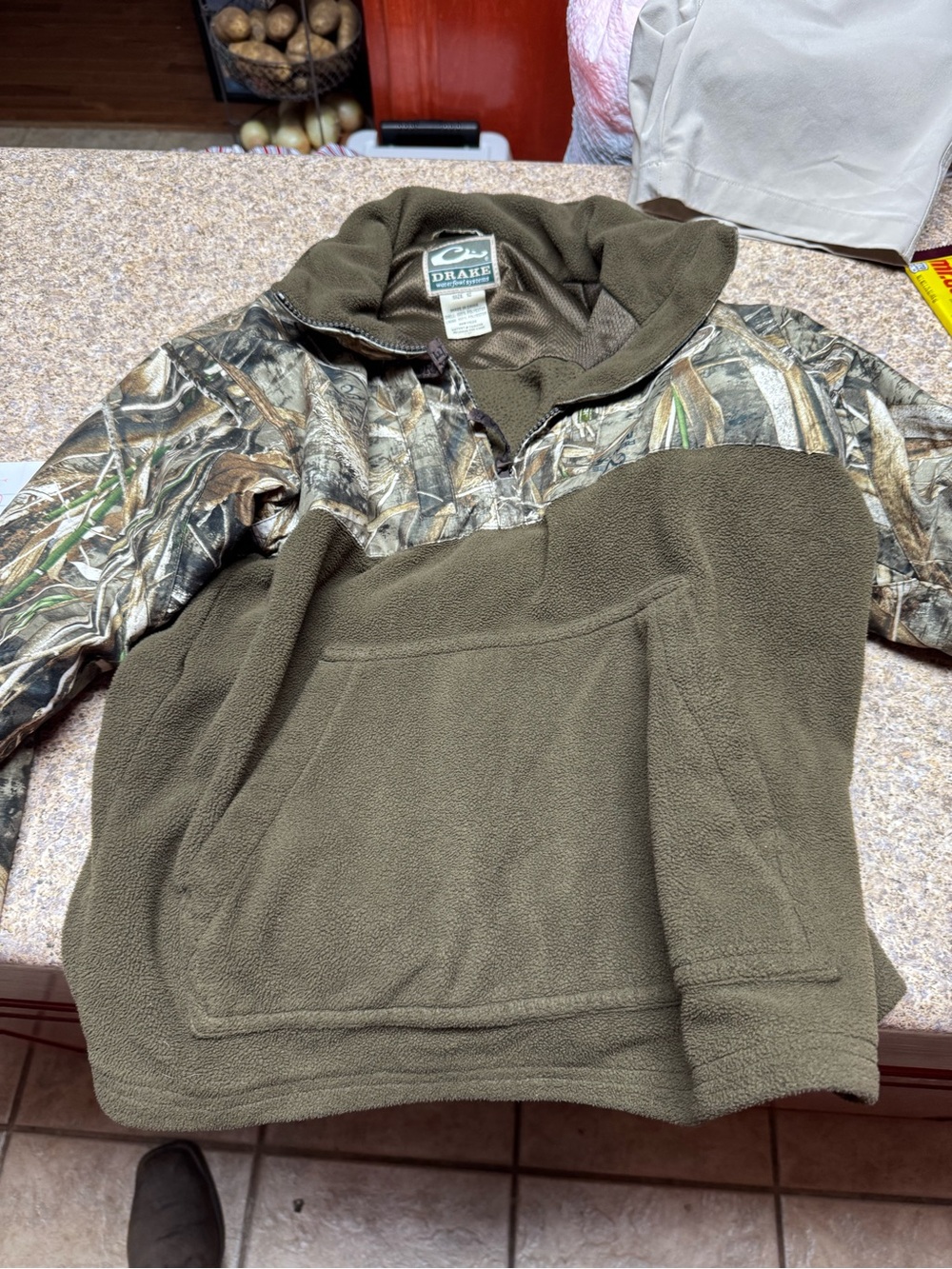 Drake Olive Green Fleece Pullover